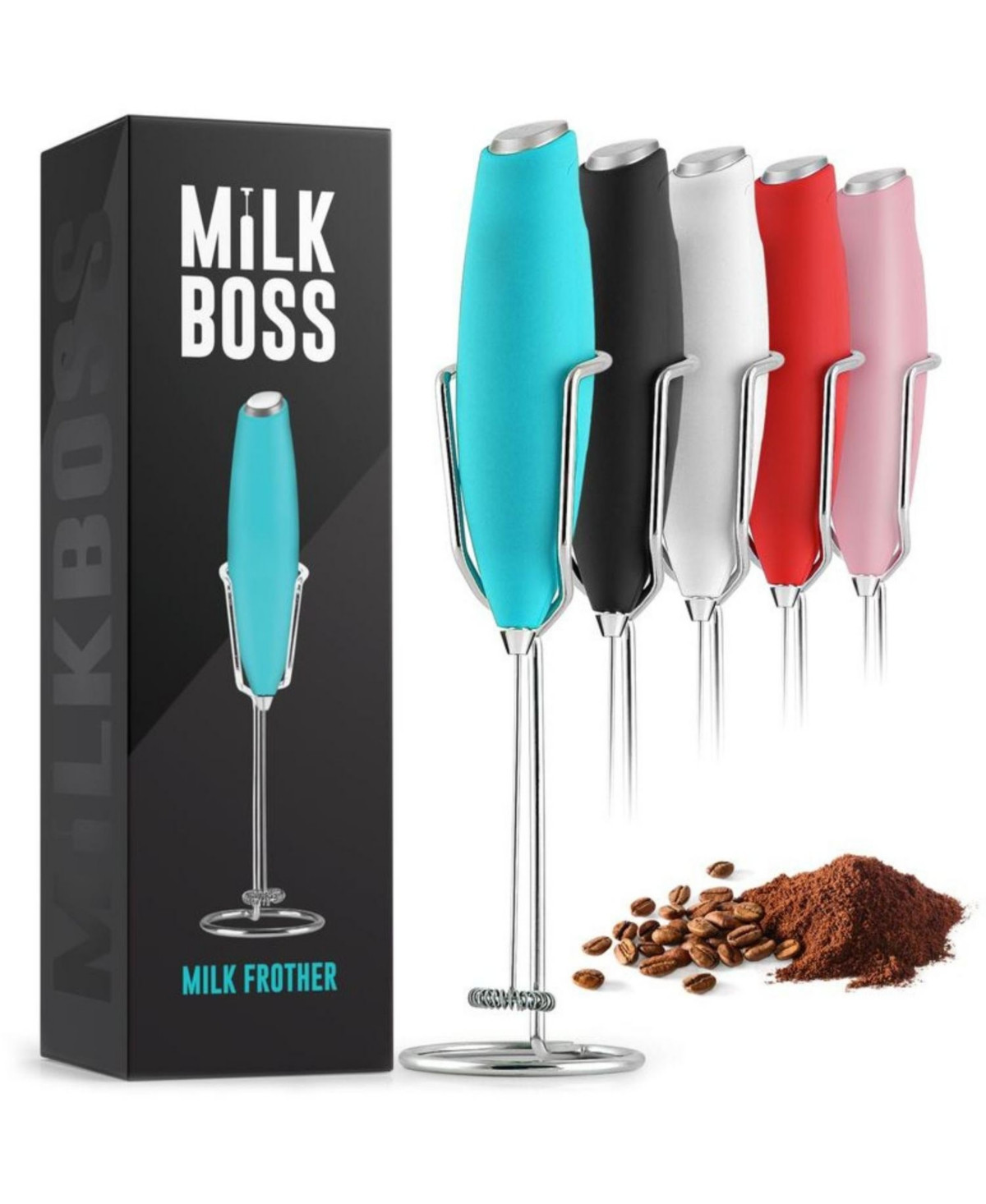 Milk Boss Milk Frother With Holster Stand - Teal | Macy's