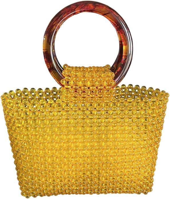 Women's Handcrafted Colored Transparent Beaded Acrylic Evening Handbag - Elegant and Versatile fo... | Amazon (US)
