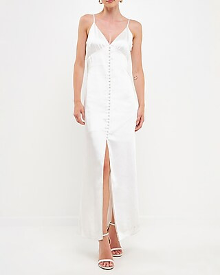 Endless Rose Satin Button Down Maxi Dress | Express