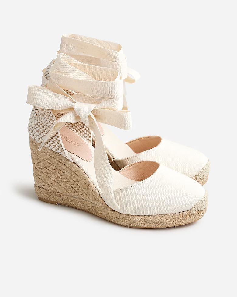 Made-in-Spain lace-up high-heel espadrilles | J.Crew US