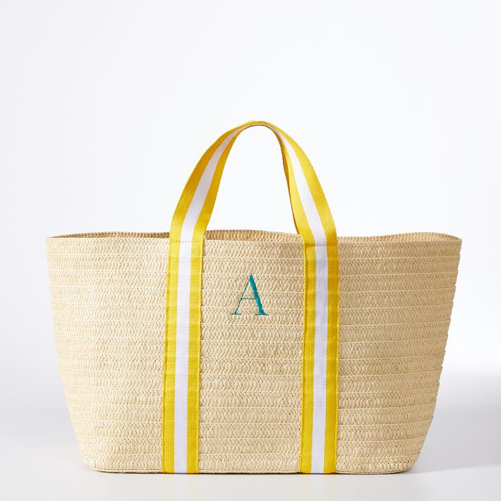 Oversized Ribbon Straw Beach Tote | Mark and Graham