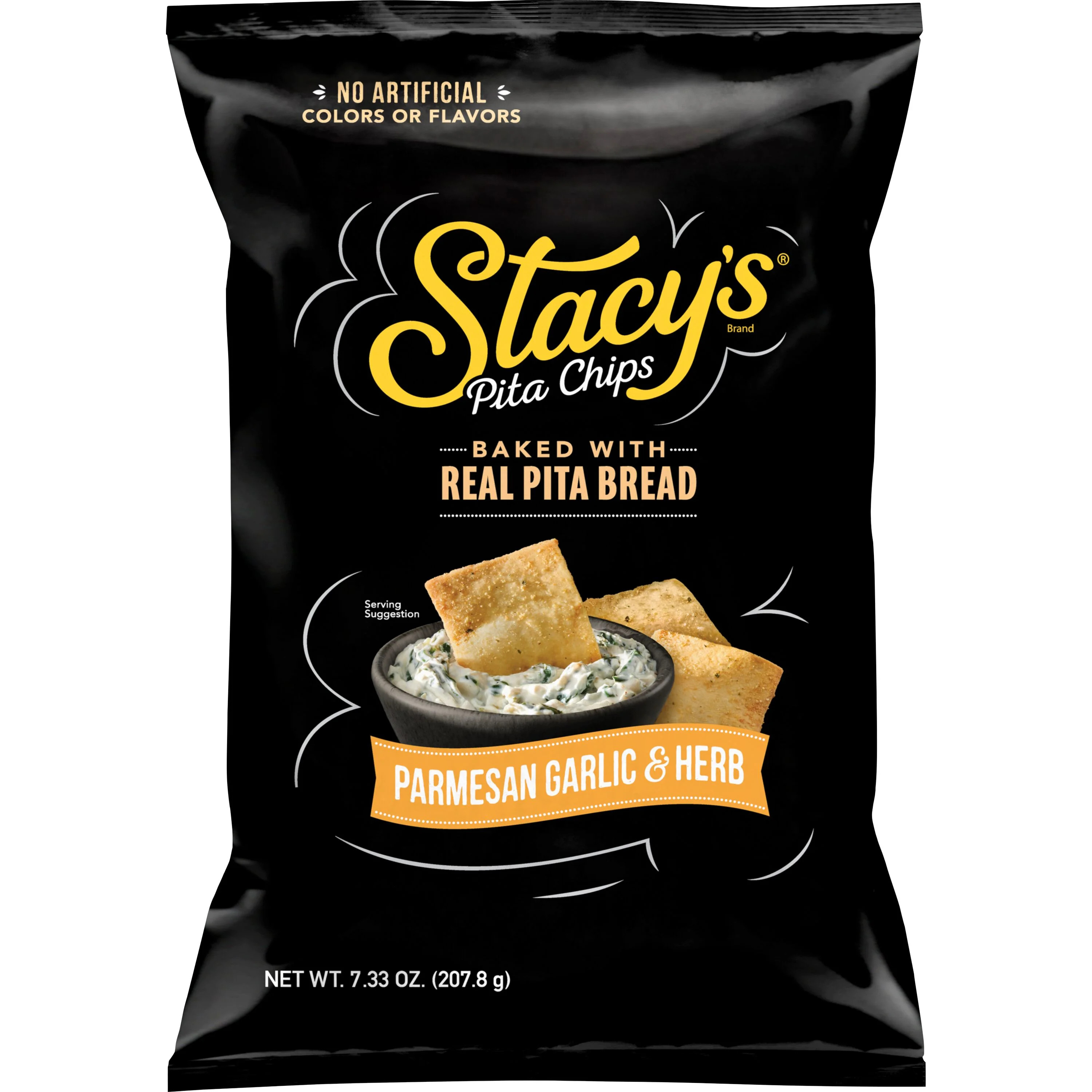 Stacy’s No Artificial Colors or Flavors Parmesan Garlic and Herb Pita Chips Bag, 7.33 oz​ | Walmart (US)