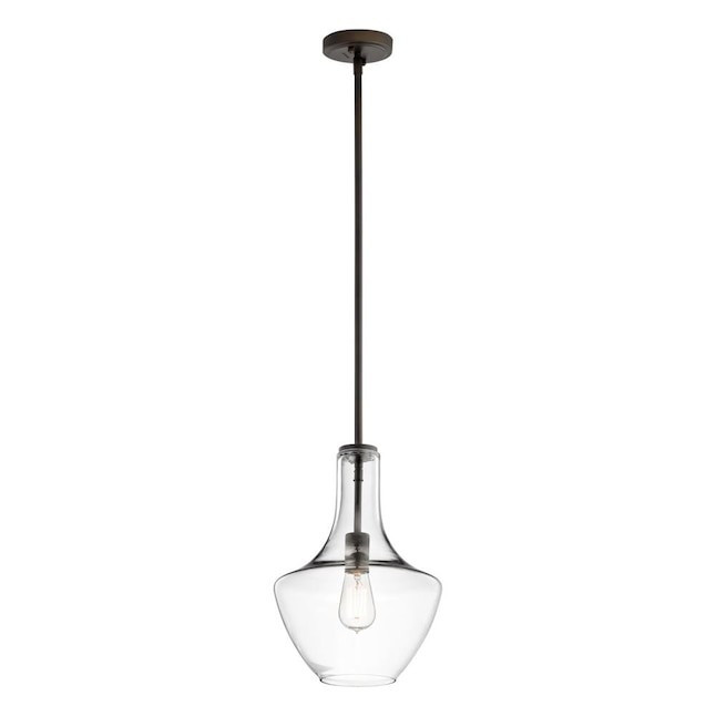 Kichler Everly Olde Bronze Modern/Contemporary Clear Glass Teardrop Pendant Light Lowes.com | Lowe's