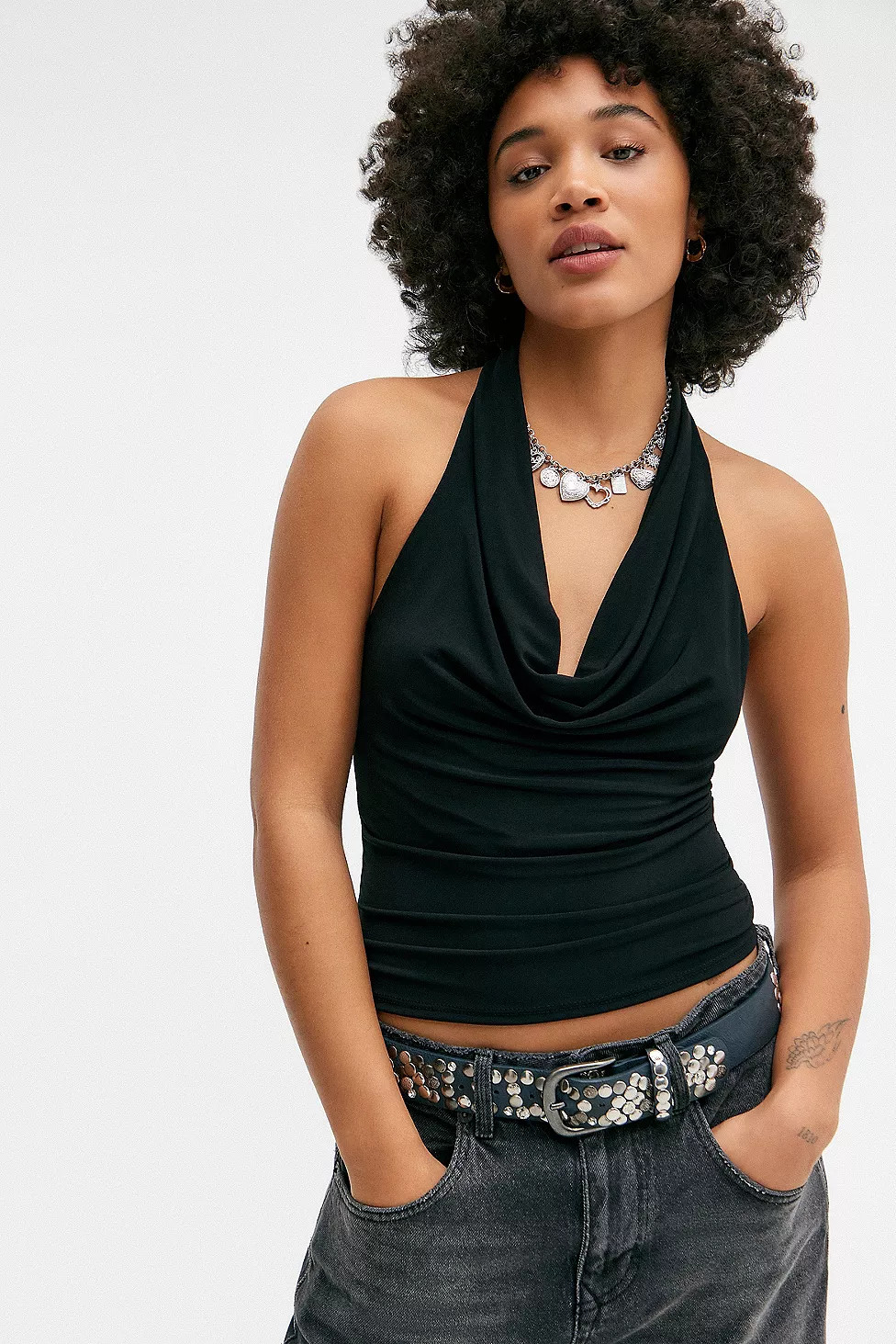 Silence + Noise Coyote Cowl Halter Top | Urban Outfitters UK