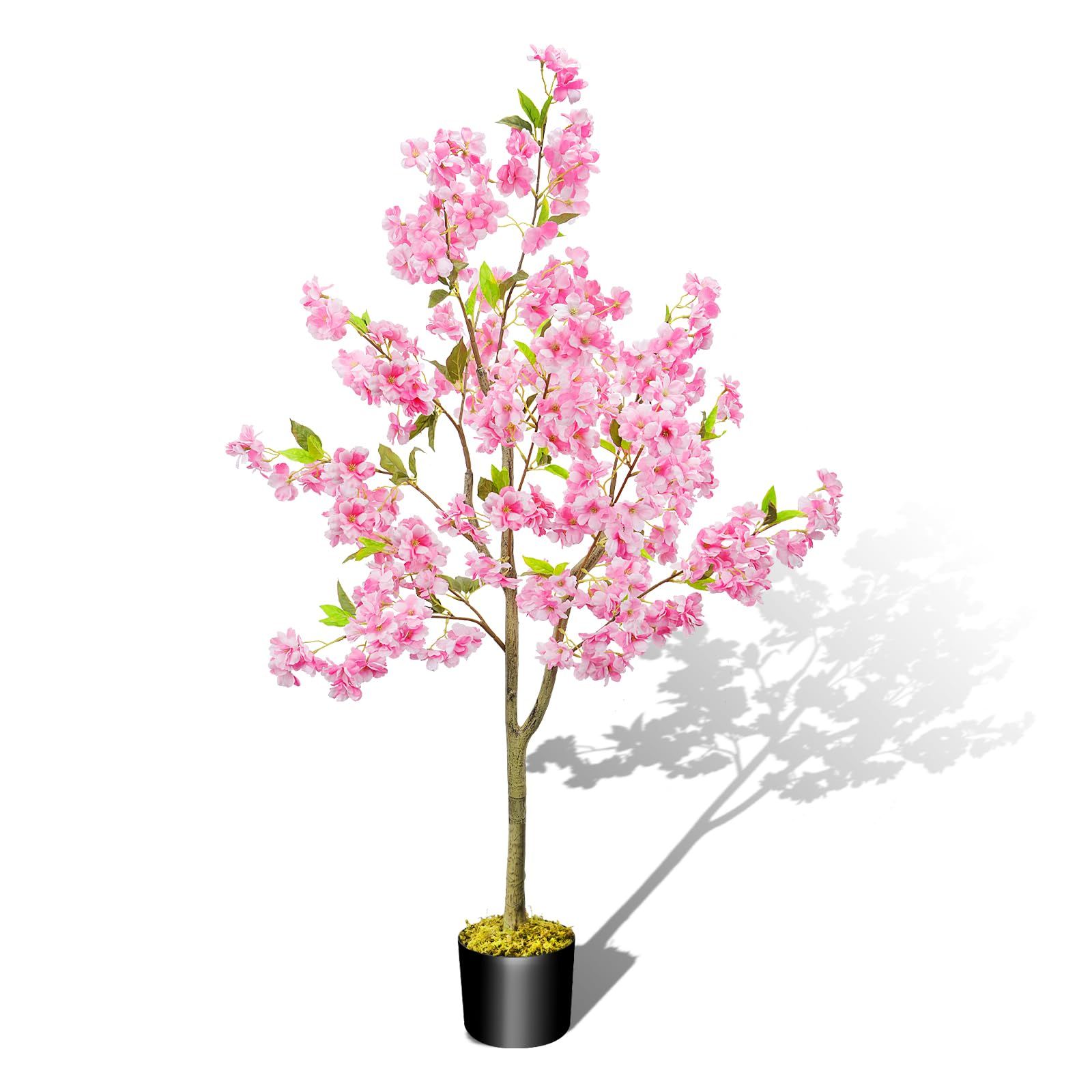 HUAESIN 4.1ft Artificial Cherry Blossom Tree Artificial Trees Tall Faux Plants Indoor Pink Fake S... | Amazon (US)