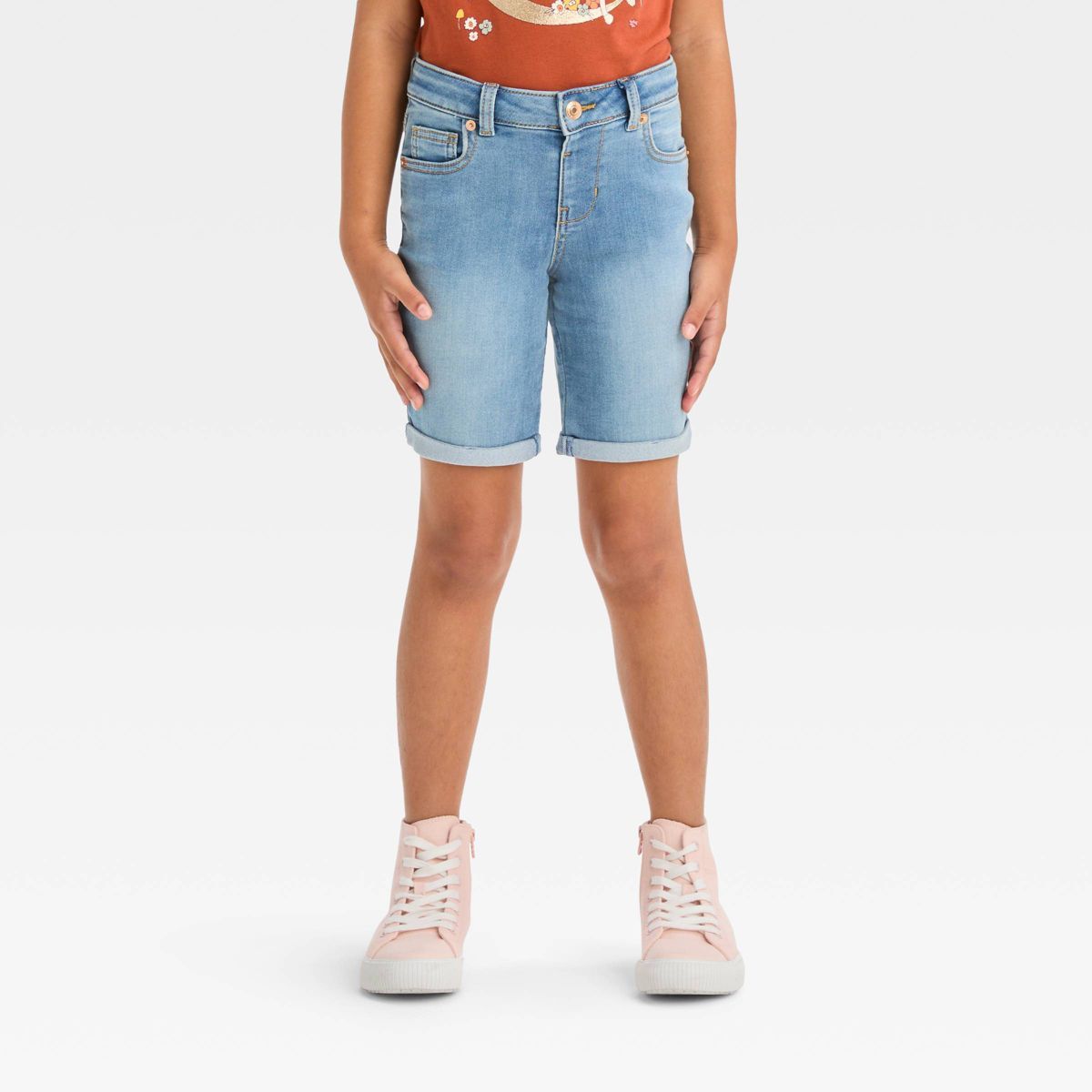 Girls' Mid-Rise Bermuda Jean Shorts - Cat & Jack™ | Target