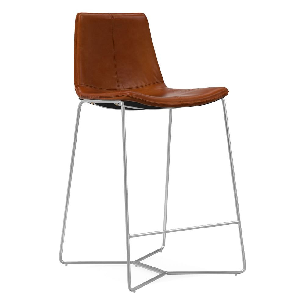 Slope Leather Bar & Counter Stools | West Elm (US)