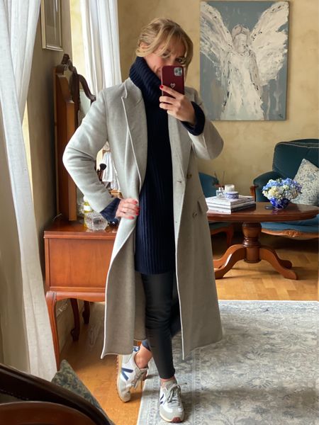 Cosy layers today
.
Coat @sandro
Jumper @acnestudios
Leather leggings @uterque
Trainers @veja gifted 
.
#styleover50 #mymidlifefashion #timelessstyle #keepitsimple #whatimwearing #everydaystyle #ootd #mystyle #winterfashion 

#LTKeurope #LTKSeasonal #LTKover40