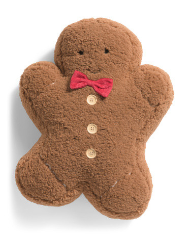 18x12.5 Shaped Gingerbread Pillow | TJ Maxx