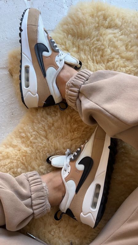 My favorite Nike Airmax sneakers in tan, black and white with Abercrombie Sunday sweats set 

#LTKGiftGuide #LTKshoecrush #LTKstyletip