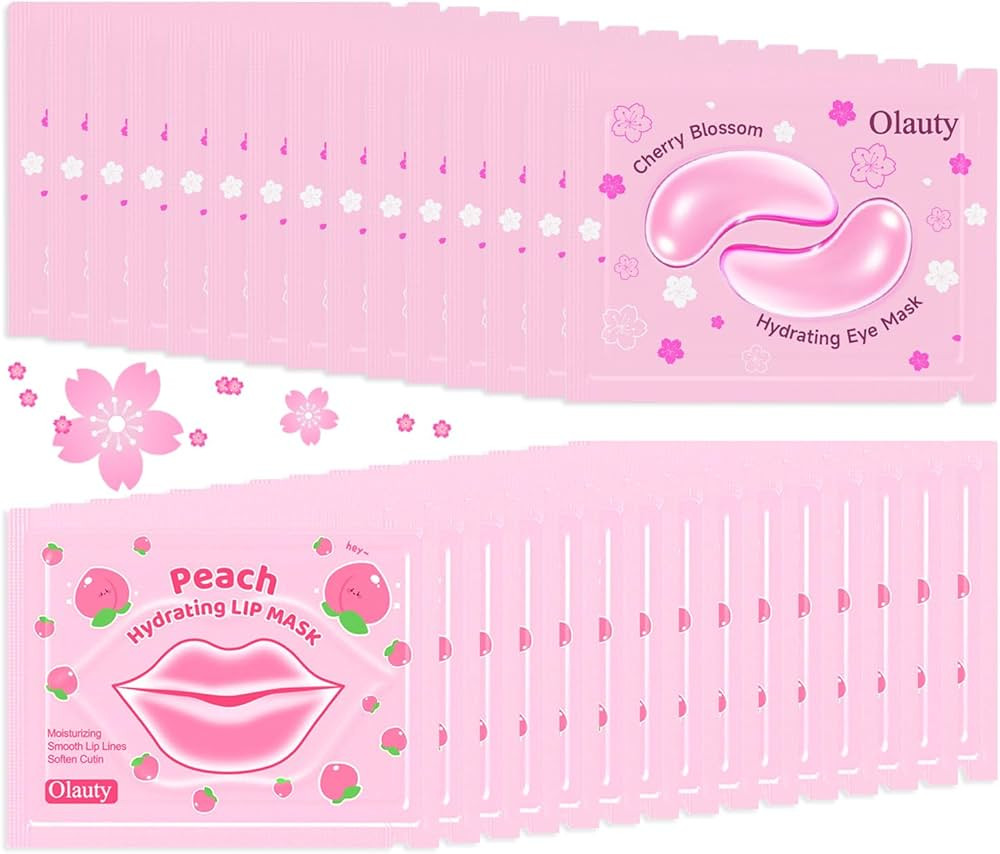 Pink Lip Mask & Under Eye Patches, Eye Mask for Fine Lines with Collagen, Puffiness and Dark Circ... | Amazon (US)
