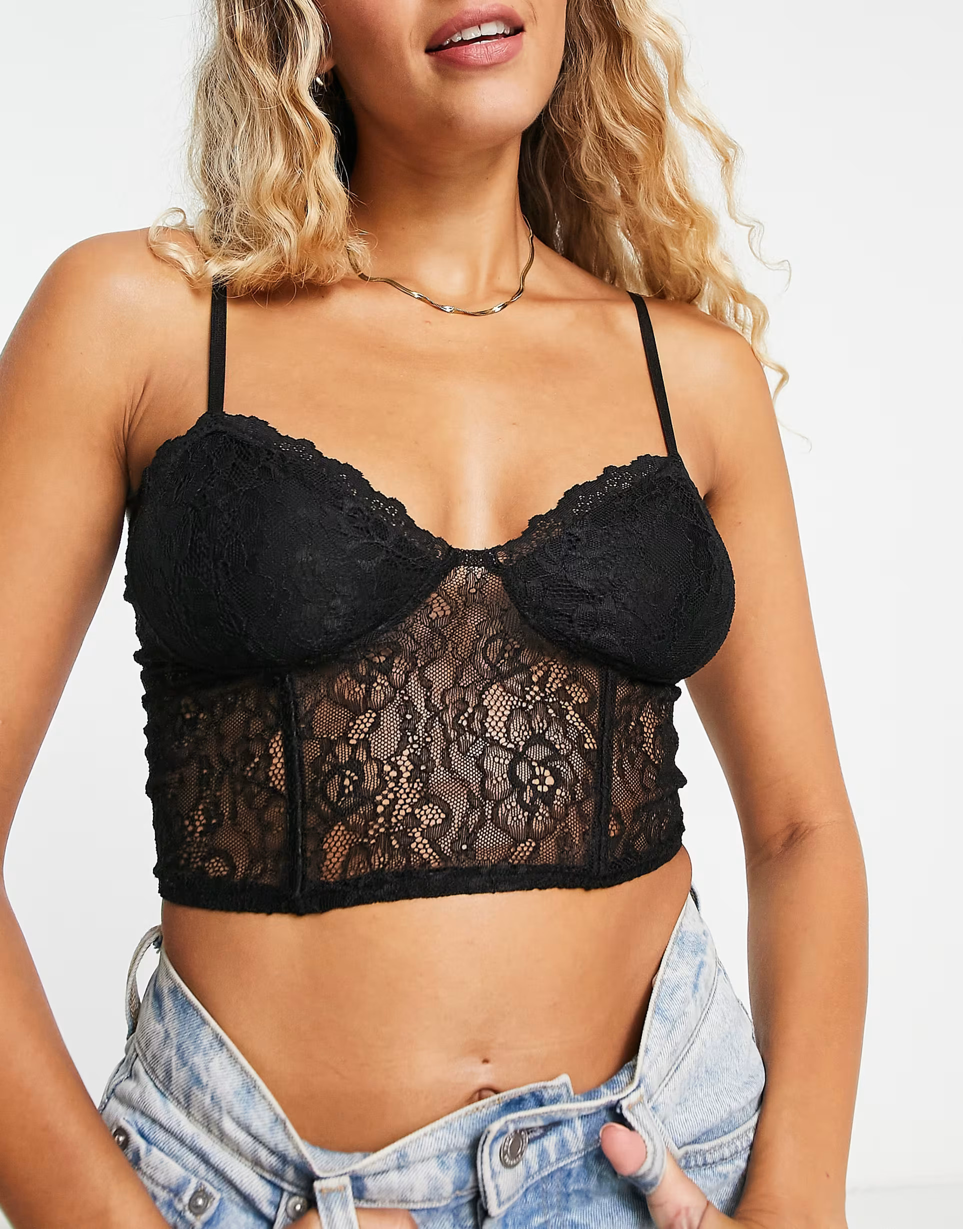 ASOS DESIGN cropped lace cami in black | ASOS (Global)