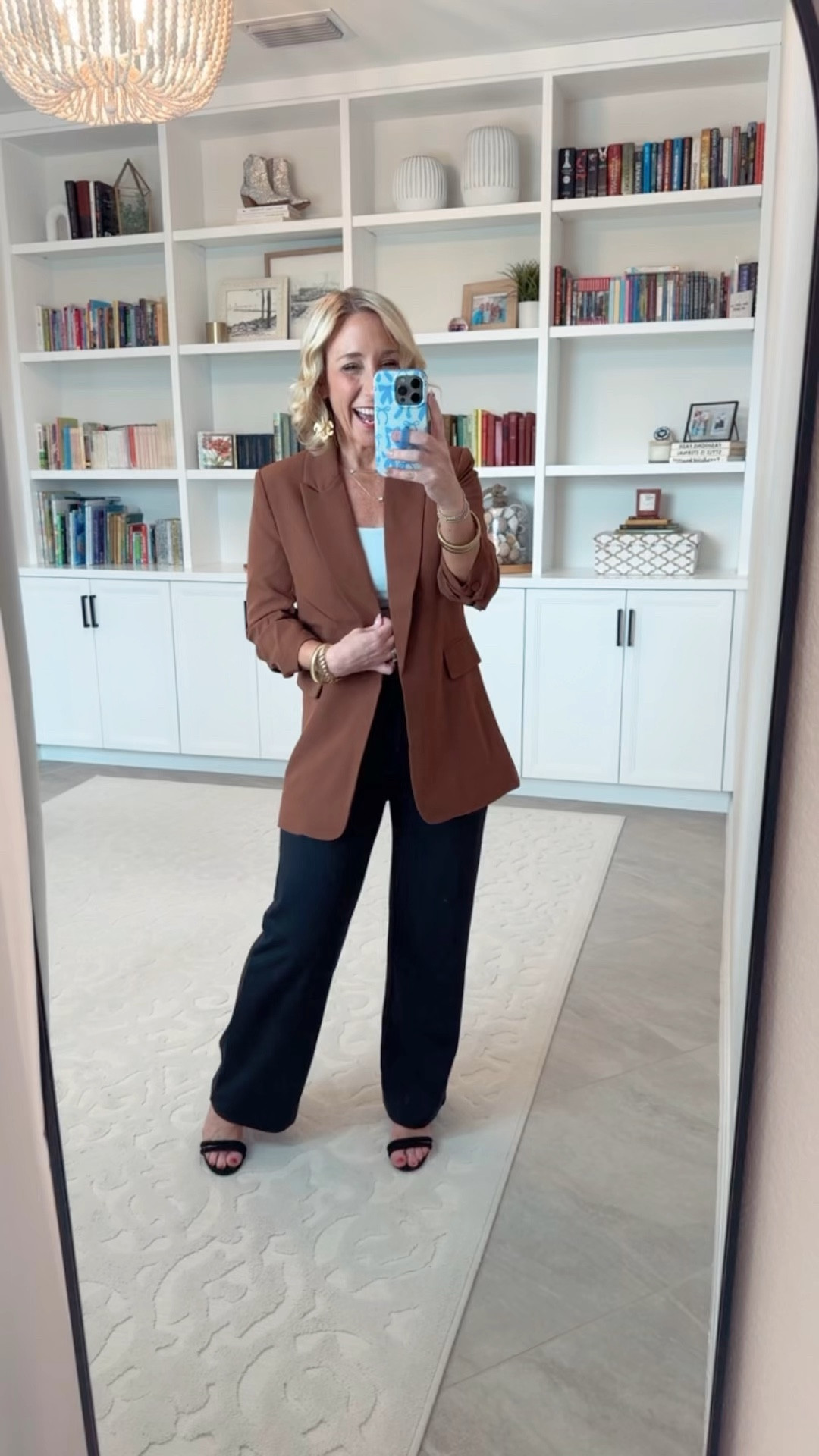 Walmart work(ish) wear:
• Crepe Scrunch Sleeve Blazer - size XS. $38. Comes in 3 colors. 
• White tank - size small. 
• Black satchel handbag - $24.98.


#LTKFindsUnder50 #LTKOver40 #LTKSeasonal