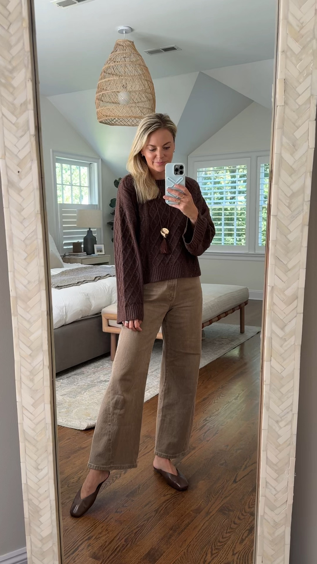 French Connection is still 25% off!! Use code FAM25. Cozy cable knit sweater comes in a couple of colors 
-small sweater, tts 
-26R jeans, tts, I’m 5’5 (code STYLEDSNAPSHOTS)
-flats tts

fall outfit, monochromatic outfit

#LTKSaleAlert