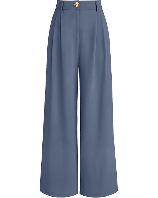 AUTOMET Women Wide Leg Dress Pants High Waisted Loose Fit Business Casual Work Trousers with Pock... | Amazon (US)