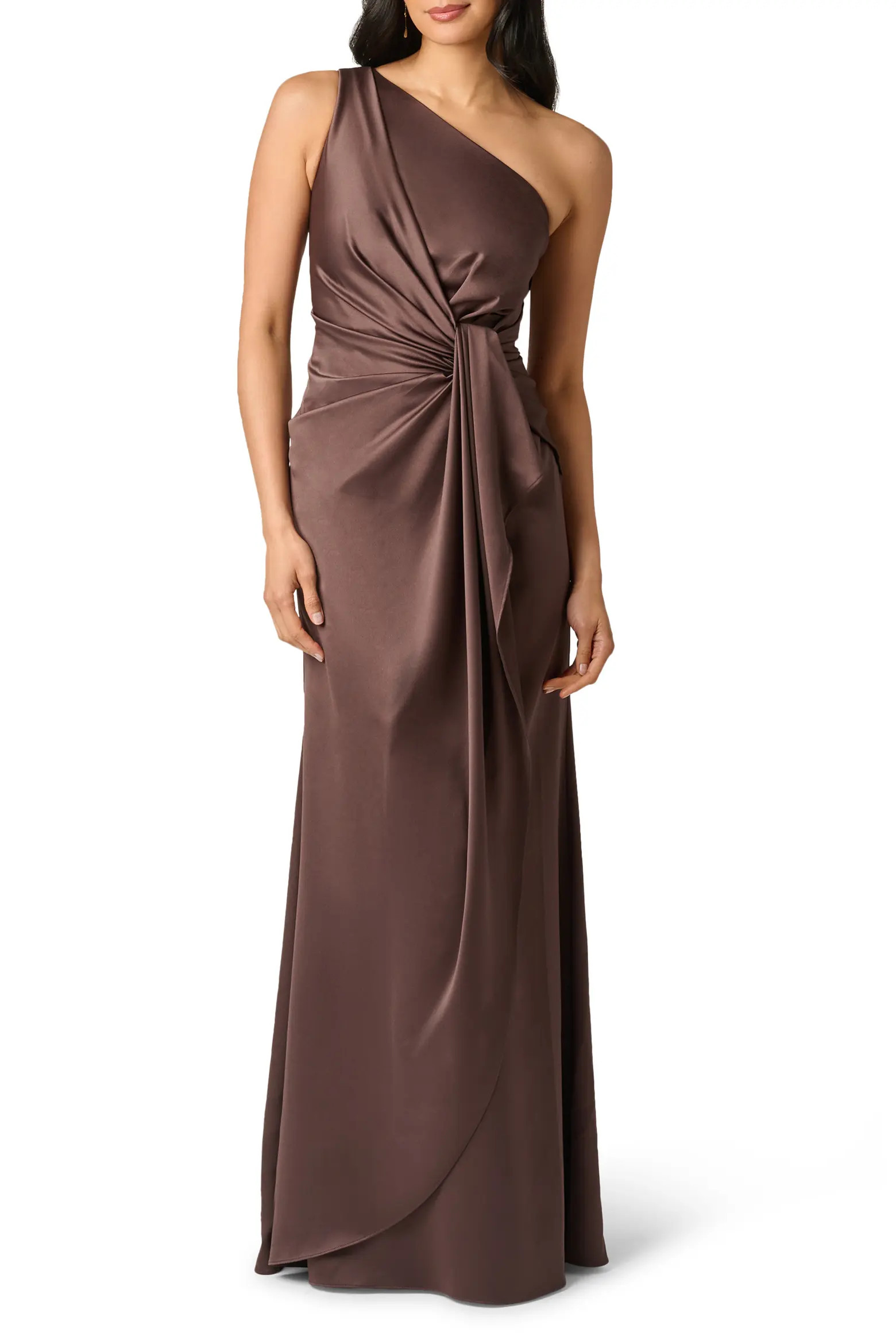 Adrianna Papell One-Shoulder Matte Satin Gown (Women) | Nordstrom | Nordstrom
