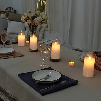 5plots 3" x 6" Pure White Flickering Flameless Candles with Clear Shell, Unbreakable Glass Batter... | Amazon (US)