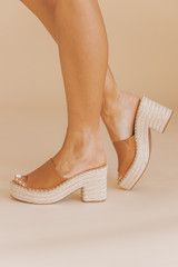Tan Espadrille Slide Platform Sandals | Magnolia Boutique
