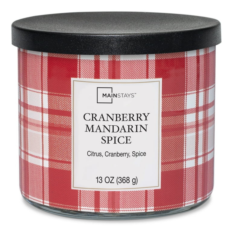 Mainstays Vela de 3 Mechas con Aroma a Especias de Mandarina y Arándanos Rojos 13 oz. | Walmart (US)