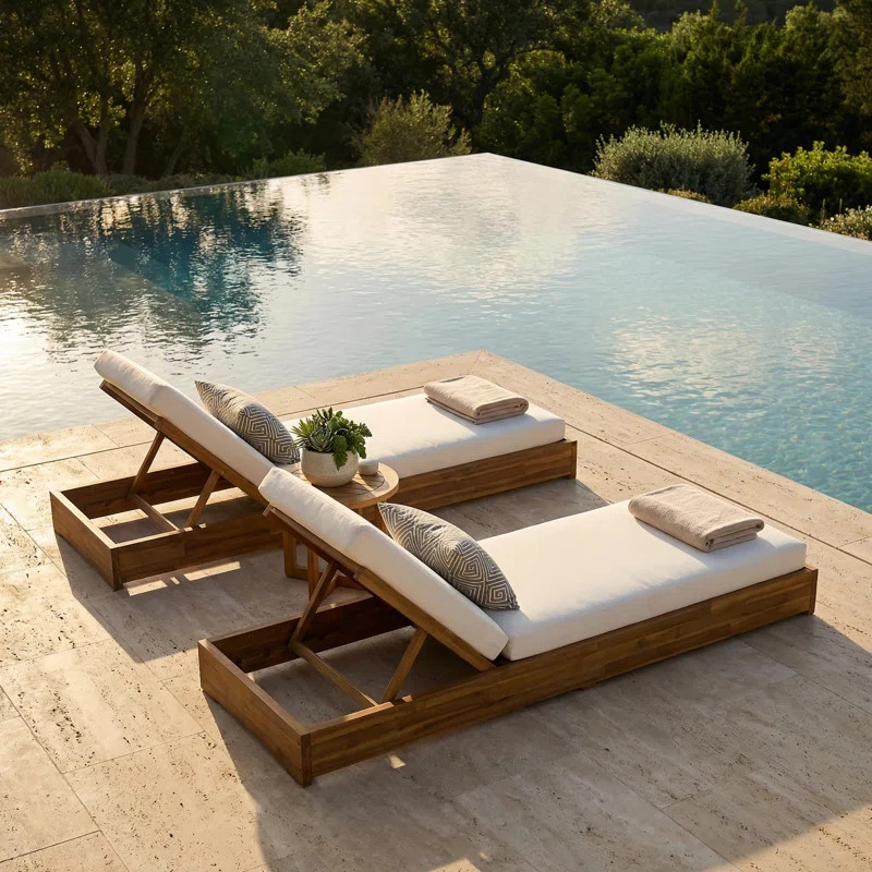 If you’ve been dreaming of that calm, coastal backyard moment… this is it 🤍 This gorgeous Long Reclining Outdoor Acacia Chaise Lounge Set from Birch Lane is giving effortless luxury without even trying. The solid acacia wood feels so warm and high-end, and I’m obsessed with how you can adjust the back from sitting up with your coffee to laying fully flat for those slow, sunny afternoons ☀️

The cushions are plush (like actually comfy, not just cute) and water-repellent, so you don’t have to stress about little spills or poolside splashes. And the fact that the covers are removable? Major win for easy clean girl life 🙌

It’s one of those pieces that instantly makes your patio look styled, expensive, and sooo inviting… especially now that it’s on sale 👀

#OutdoorLiving #PatioGoals #BackyardInspo #CoastalVibes #OutdoorFurniture #ChaiseLounge #PoolsideStyle #SummerLiving #NeutralAesthetic #ModernOutdoor #PatioDecor #OutdoorStyle #LuxuryForLess #SaleFinds #HomeInspo #BackyardRefresh #OutdoorChic #RelaxInStyle #DeckDecor #GardenInspo 

 #LTKSeasonal #LTKHome #LTKSaleAlert