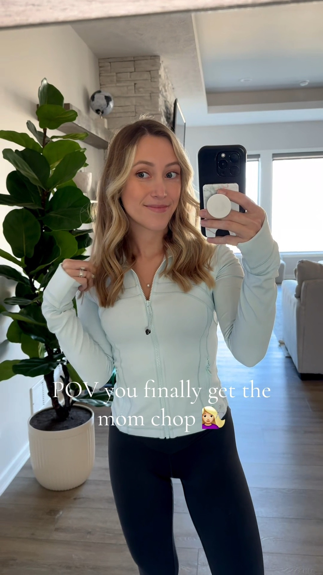 POV: you finally get the mom chop ✂️💇🏻‍♀️ Anyone else impulsively cut their hair after becoming a mom? It felt like time for a change. Loving this fresh short haircut, even if it’ll take some getting used to.

Wearing an athleisure outfit: lululemon Define Cropped Jacket (previous season color, linked similar) + Aerie leggings I live in.

#MomChop #ShortHairInspo #MomStyle #PostpartumHair #HairTransformation #AthleisureOutfit #LululemonDefine #AerieLeggings #EverydayStyle 

 #LTKgrwm #LTKmomlife #LTKPetite