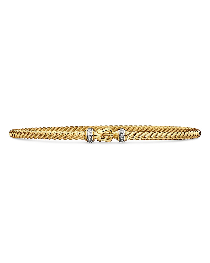 Buckle Classic Cable Bracelet in 18K Yellow Gold with Diamonds, 2.6mm | Bloomingdale's (US)