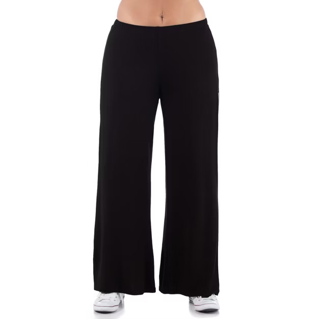 24seven Comfort Apparel Women's Plus Comfortable Solid Color Palazzo Lounge Pants | Target