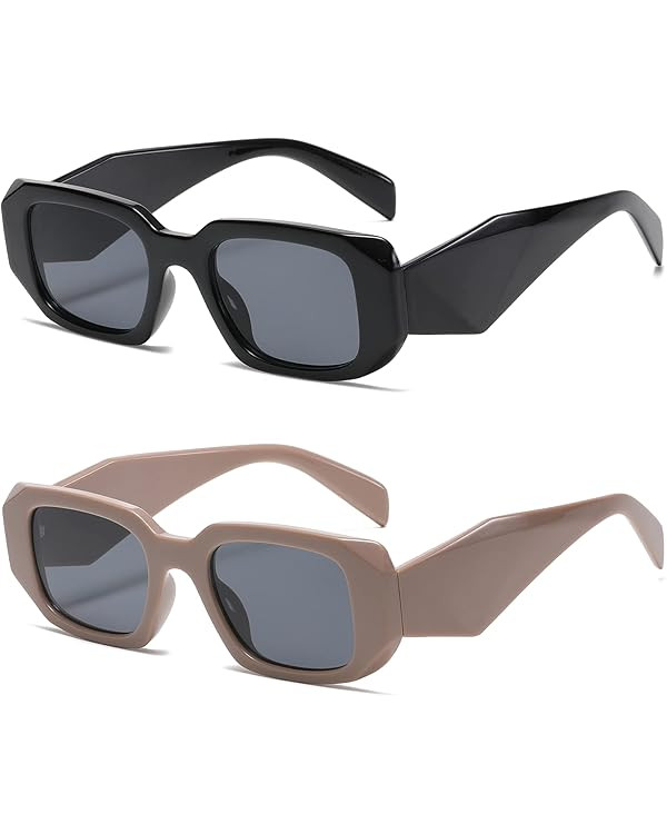 Verfimaci Trendy Rectangle Sunglasses for Women Man Square Sun Glasses | Amazon (US)