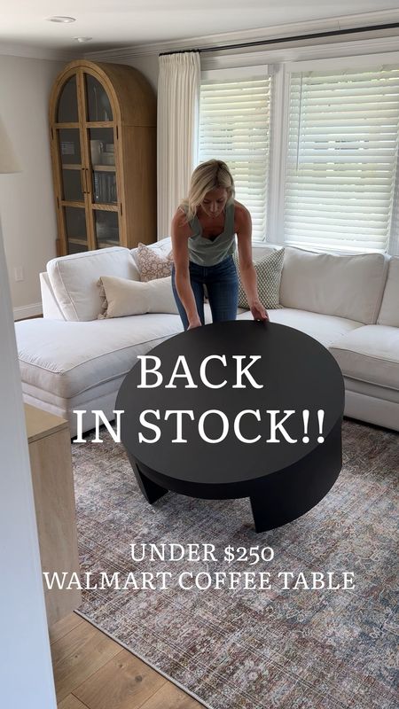 Back in stock!!! - viral Walmart coffee table under $250. Available in wood or black. 

Wood coffee table, black coffee table, round coffee table, living room 

#LTKVideo #LTKHome #LTKStyleTip