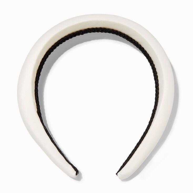 White Silk Puffy Headband | Claire's (US)
