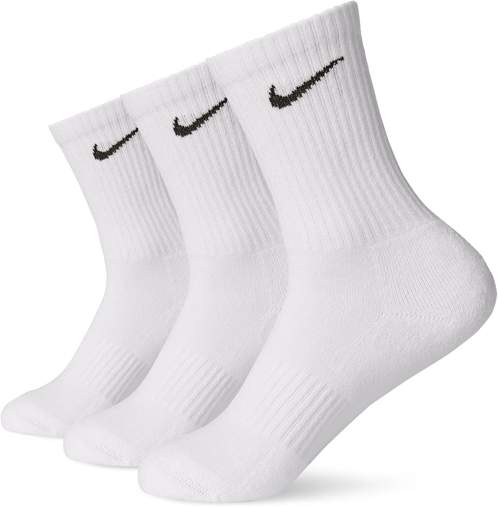 Amazon.com: Nike Unisex Everyday Lightweight Training Crew Socks (3 Pairs), White/Black, X-Large ... | Amazon (US)