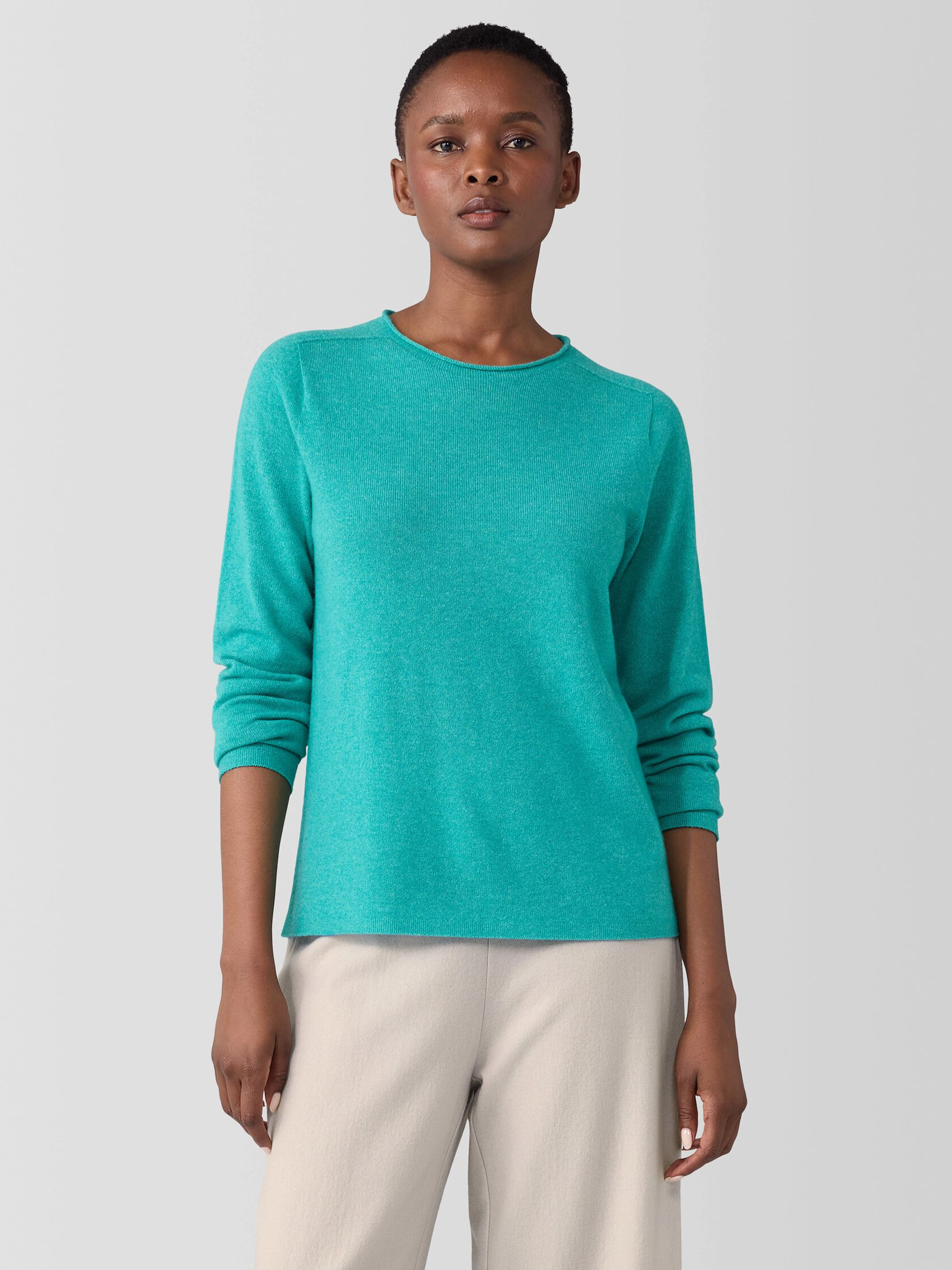 Italian Cashmere Crew Neck Top | Eileen Fisher