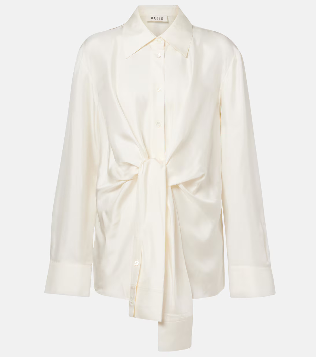 Draped silk satin shirt | Mytheresa (UK)