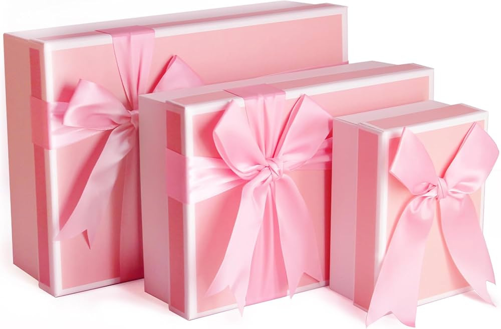 Airuisike Gift Boxes Pink Set Of 3 | Amazon (US)