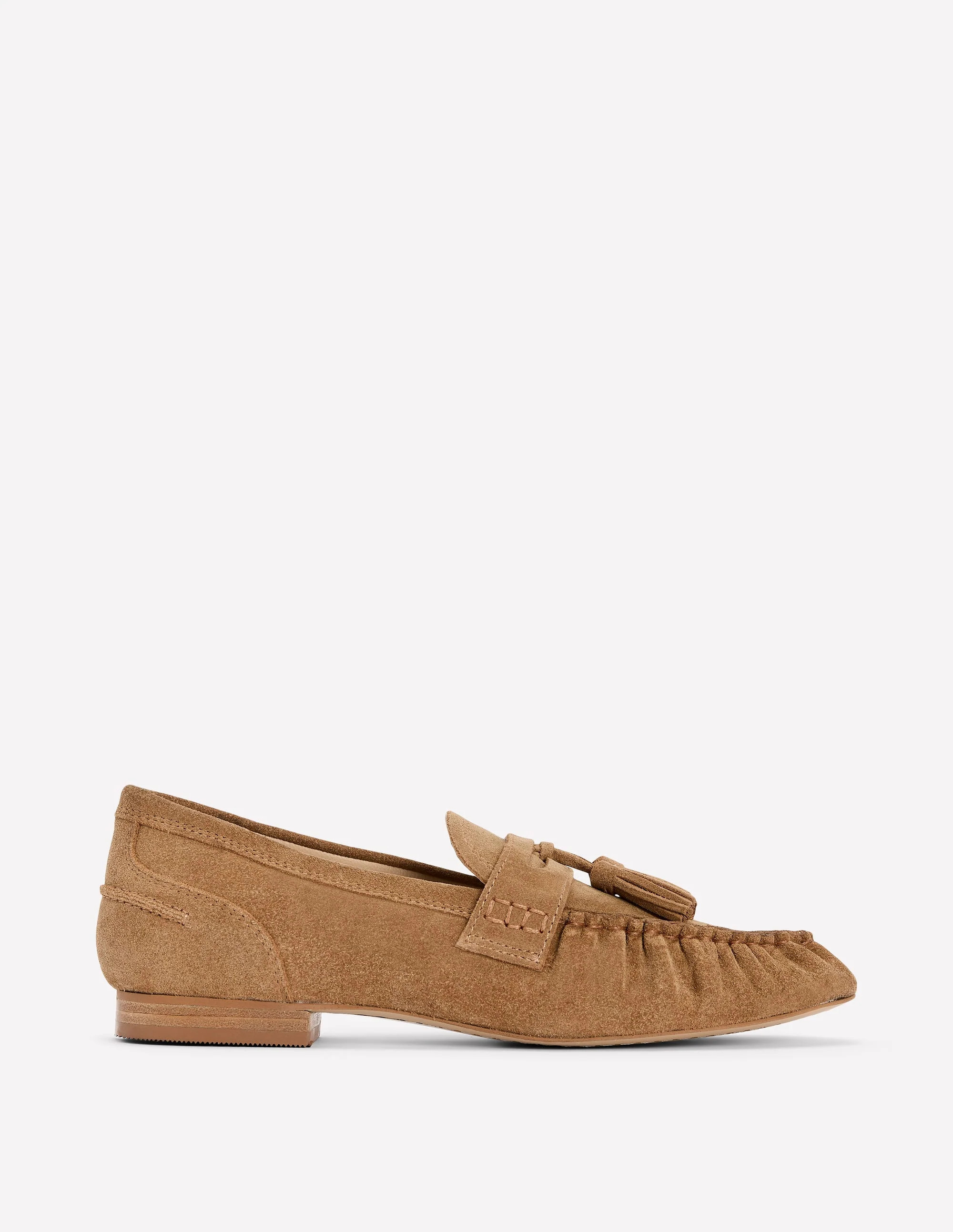 Soft Ruched Loafers-Caramel | Boden (US)