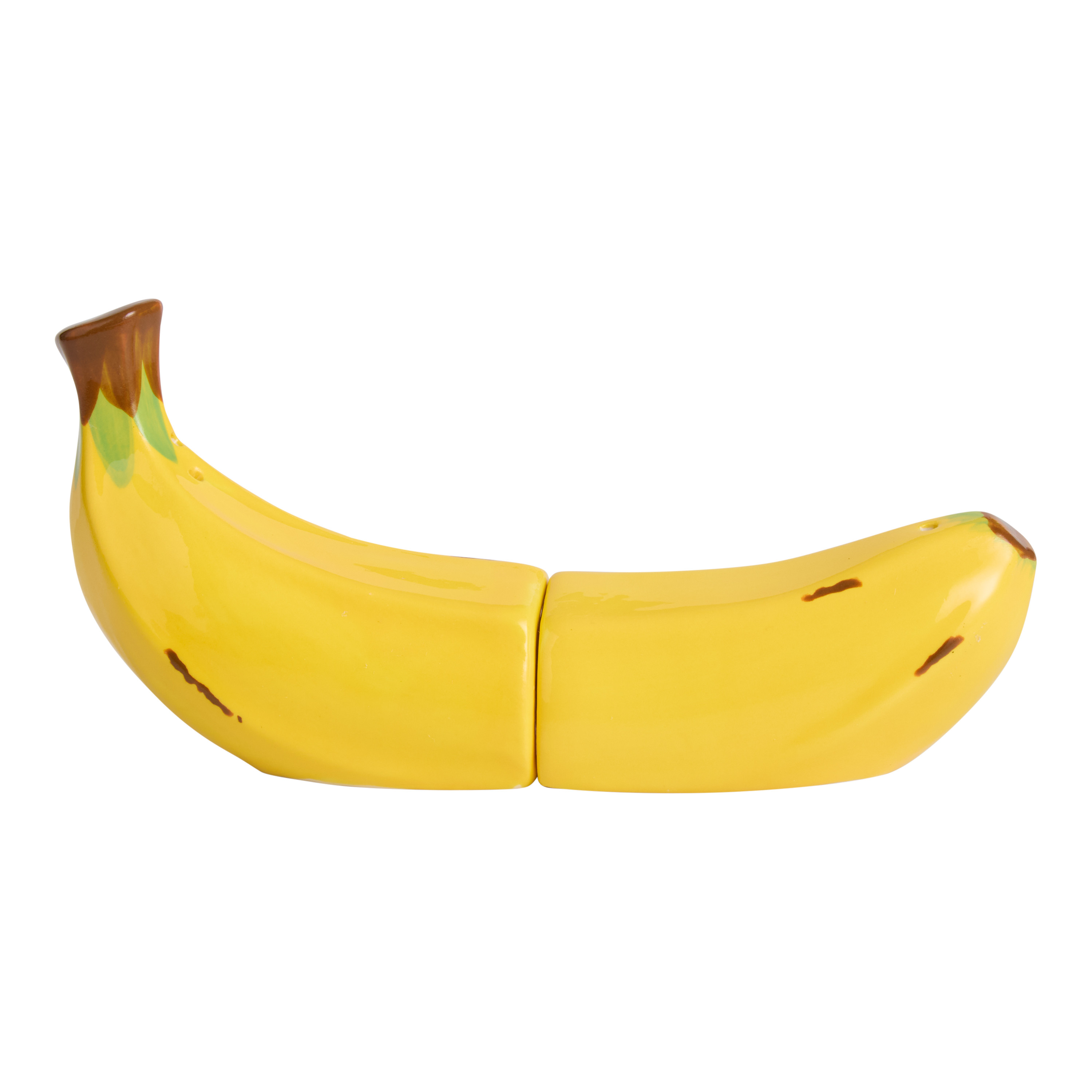 Yellow Ceramic Banana Figural Salt and Pepper Shaker Set | World Market
