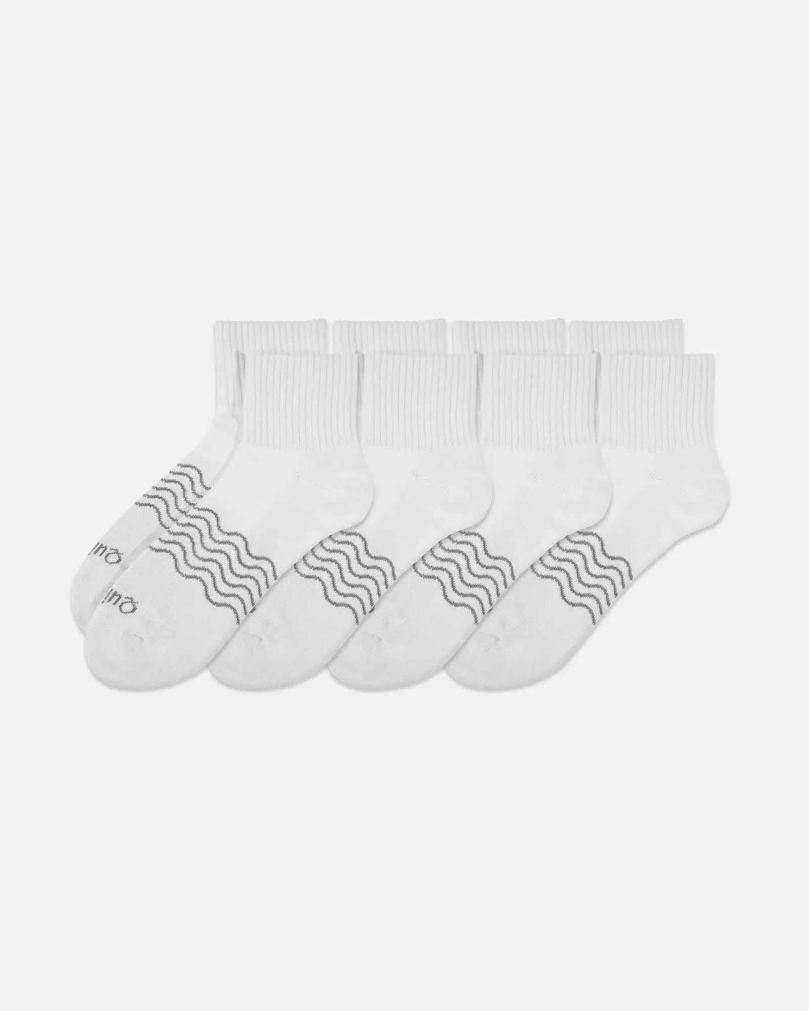 Everyday Cotton Solid Quarter Socks (4-Pack) in White | Quince