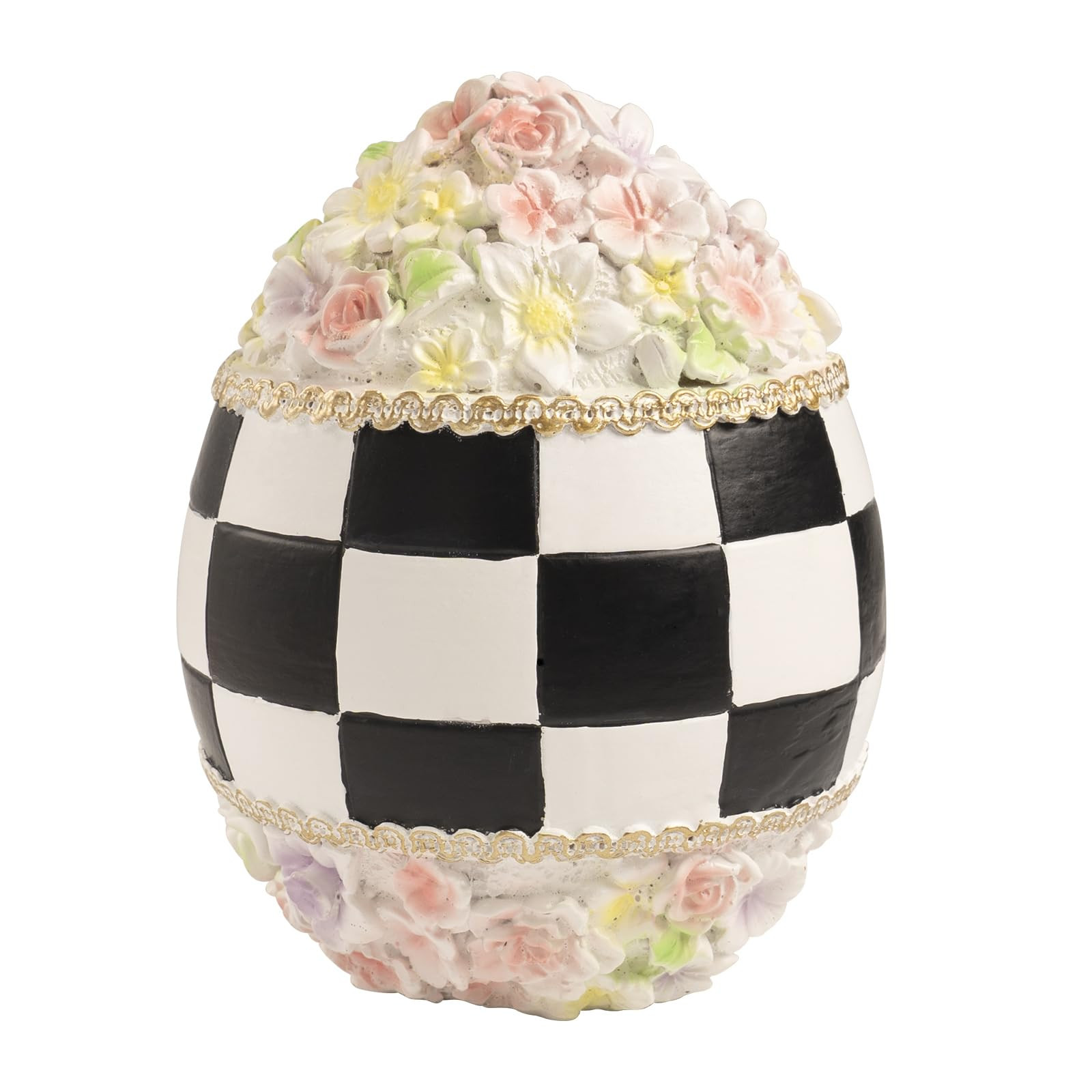 Black and White Checkered Easter Egg Decor, Resin Decorative Egg Flowers Figurine, Spring Indoor ... | Amazon (US)