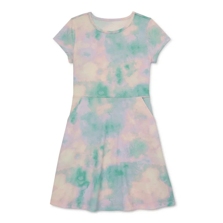 Wonder Nation Girls Short Sleeve Play Dress, Size 4-18 & Plus - Walmart.com | Walmart (US)