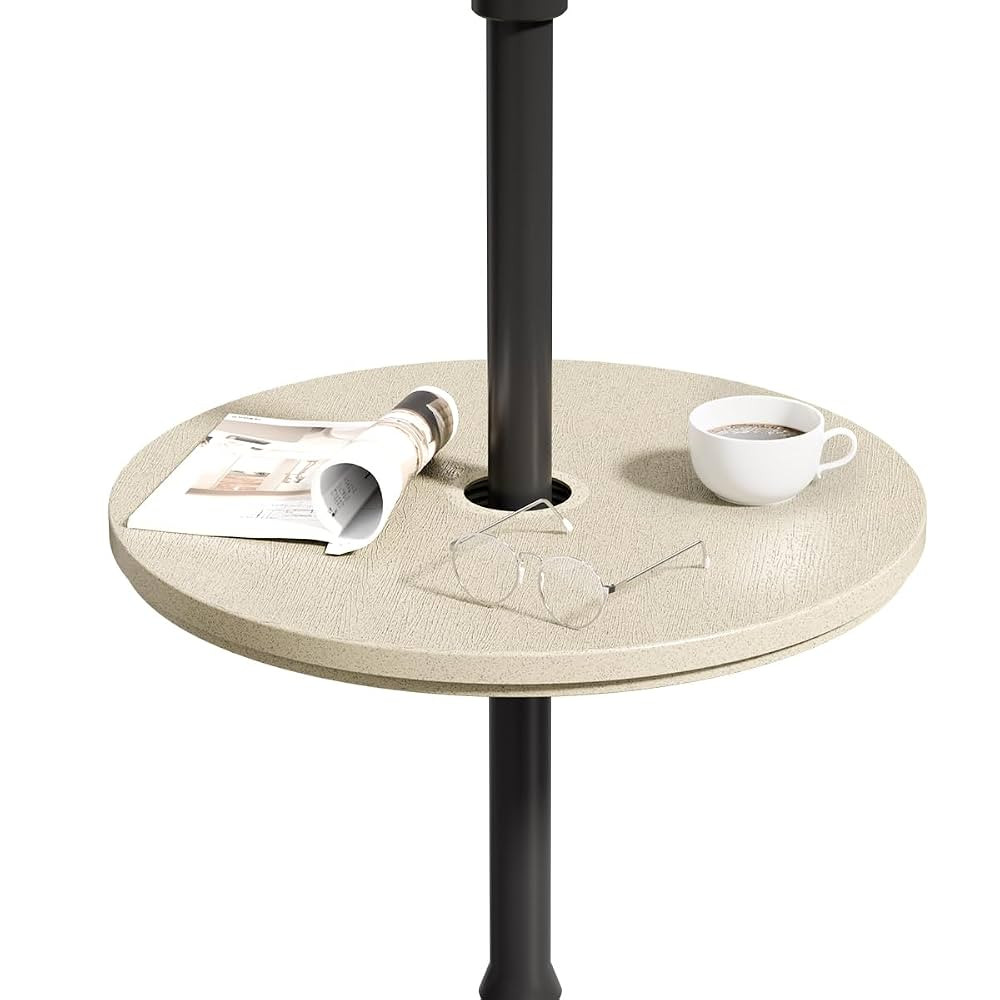 Patio Adjustable Table Top, 14.8 Inch Black Tempered Tabletop with 1.6 Inch Umbrella Hole, Outdoo... | Amazon (US)