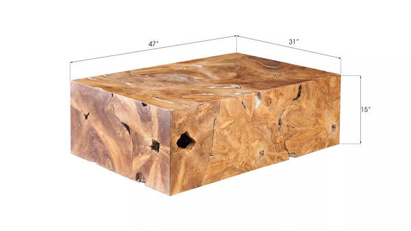 Teak Slice Coffee Table, Rectangle | Scout & Nimble
