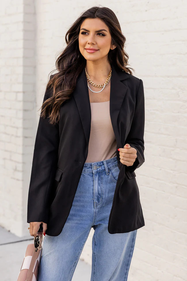 Picture To Burn Black Boyfriend Blazer | Pink Lily
