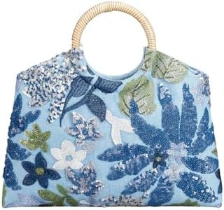 QWINEE Women's Floral Sequin Handbag Glitter Evening Bags Tote Bag Large Capacity Purse Clutch fo... | Amazon (US)