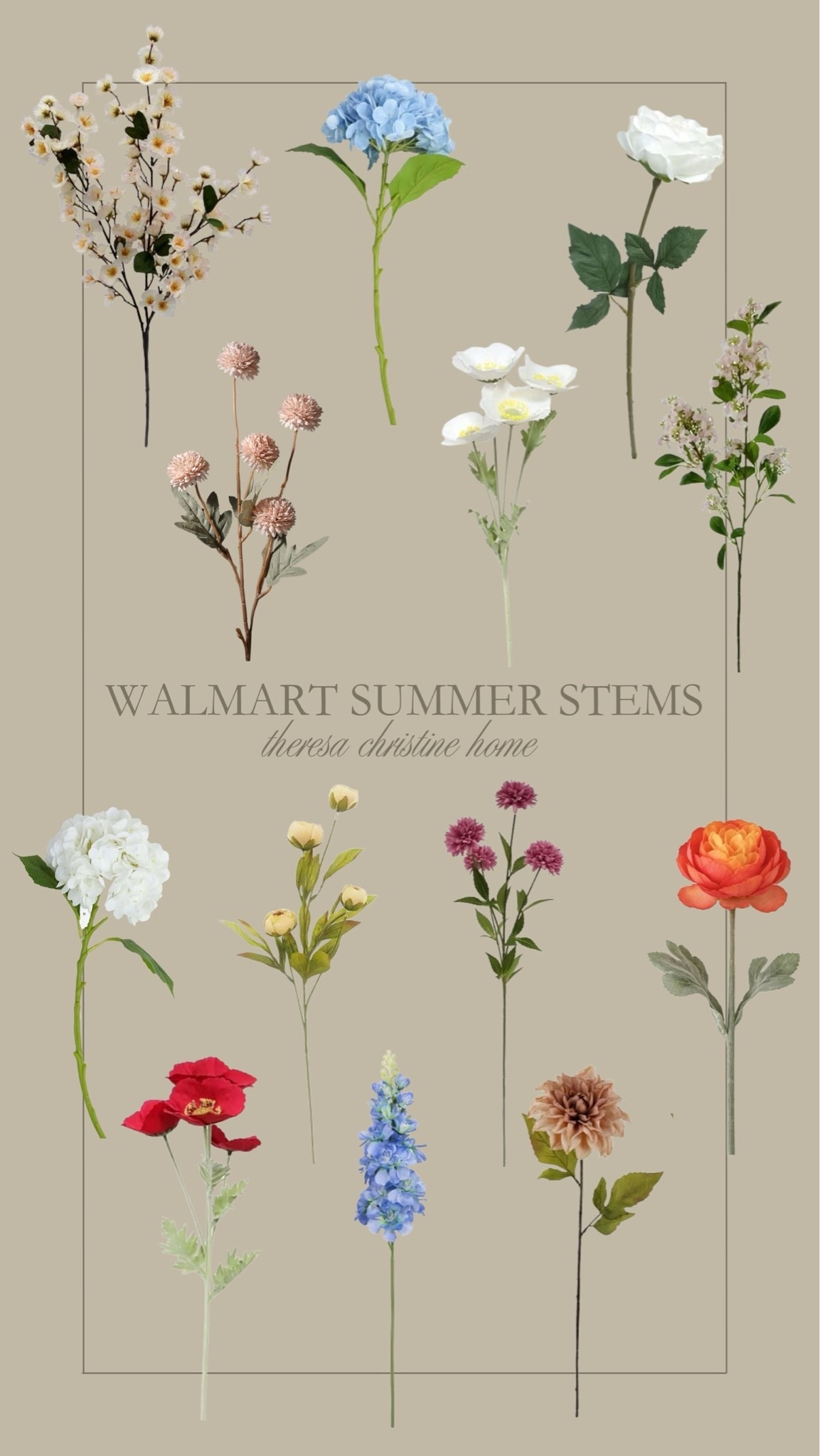 Walmart summer stems 🌷💐 The prettiest faux flower stems to add a pop of color to your home this season! ☀️