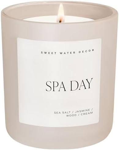 Sweet Water Decor Spa Day Soy Candle - Sea Salt, Jasmine, Wood and Cream Scented Aromatherapy Can... | Amazon (US)