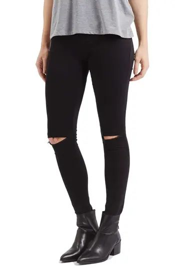 Women's Topshop Moto Leigh Ripped Skinny Jeans, Size 25 x 30 - Black | Nordstrom