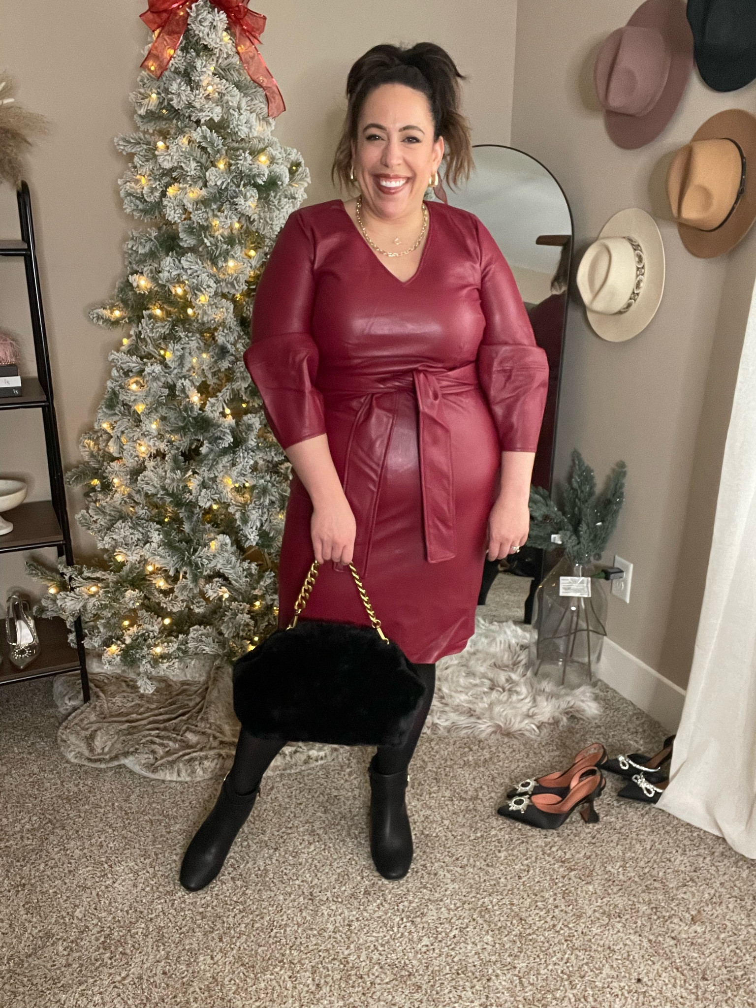leather cross dress Vegan Leather Criss-Cross Dress main image 1