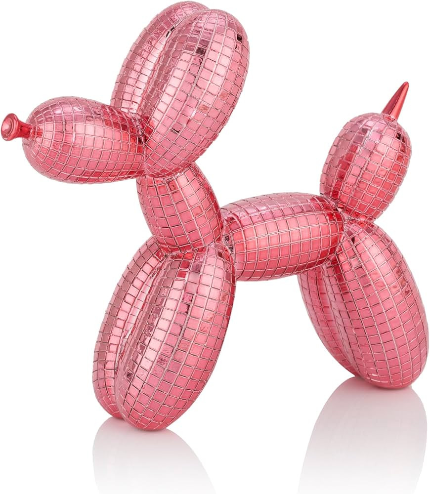 Disco Pink Balloon Dog Statue Decor 7 inch Electroplate Vibrant Color Disco Dog Party Table Decor... | Amazon (US)