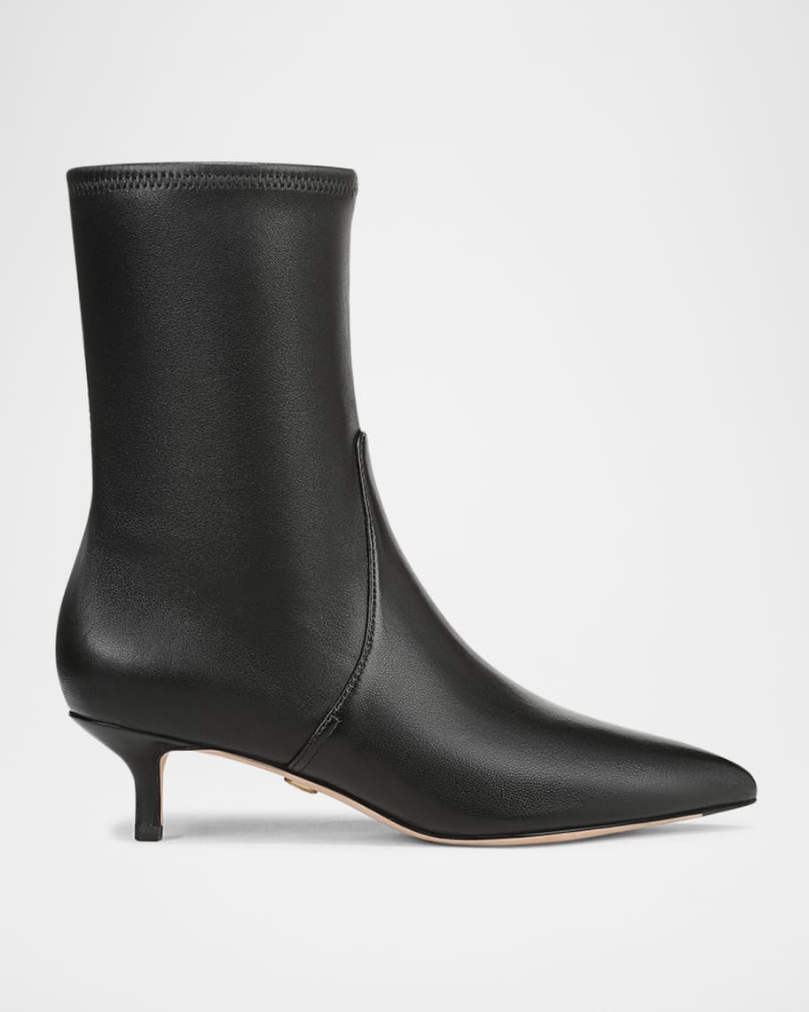 Veronica Beard Lisa Stretch Leather Booties | Neiman Marcus