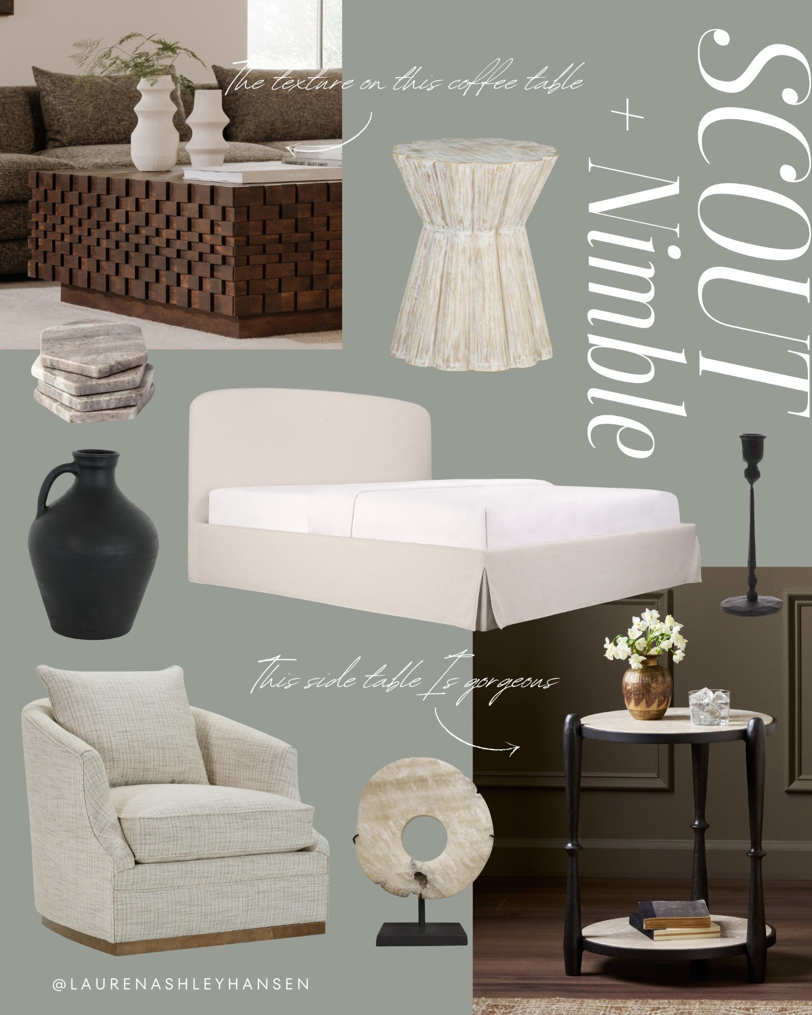 New arrivals I am loving from Scout & Nimble! The prettiest textures, warm neutrals, and mixed metals for a gorgeous modern organic space. 

#LTKHome
